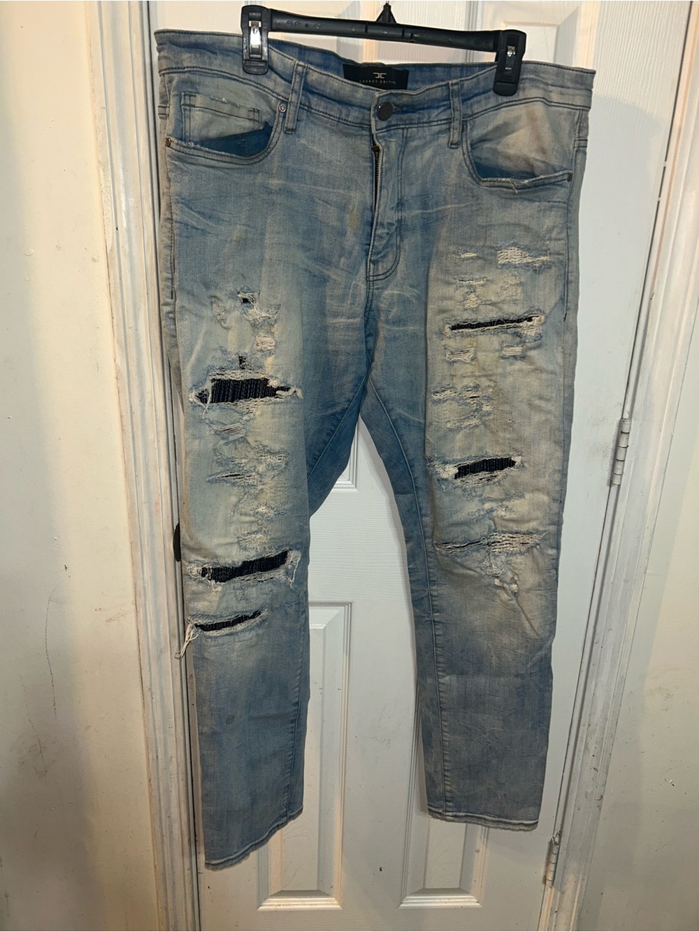 Jordan Craig Light Blue Distressed Skinny Jeans